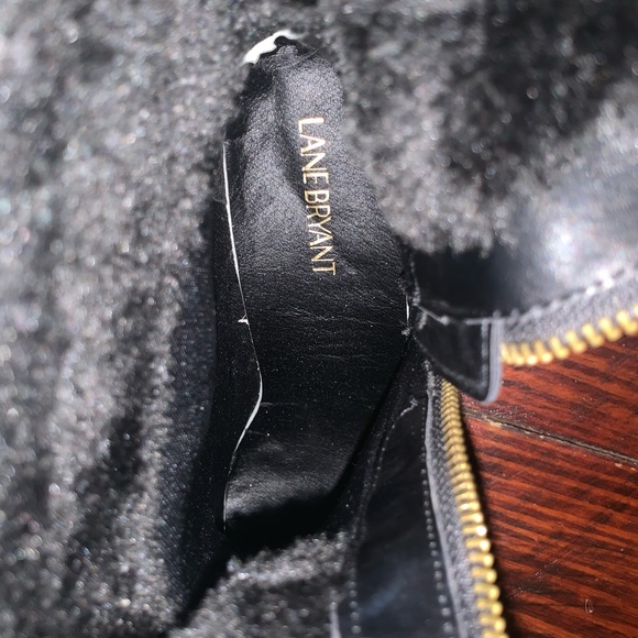 Lane Bryant NWT 9w boots fur trim zip - Picture 4 of 4